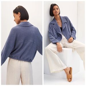 Anthropologie Blue Textured Blazer